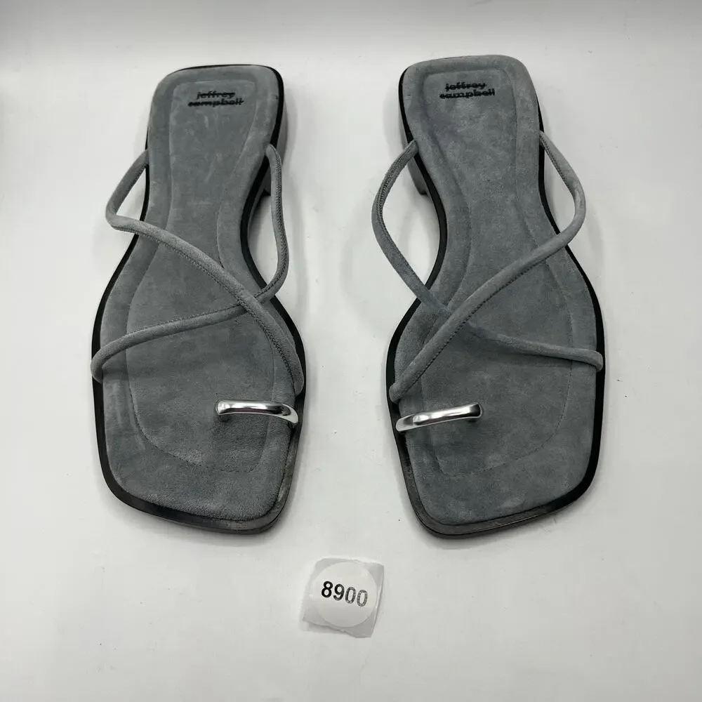 Jeffrey Campbell Suede Islander Slide Sandal Gray US 9